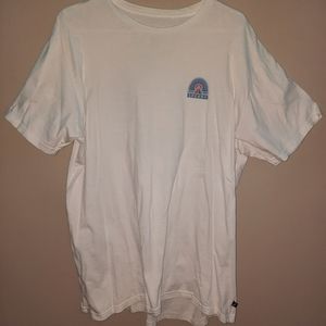 White sperry orange and blue sail tee